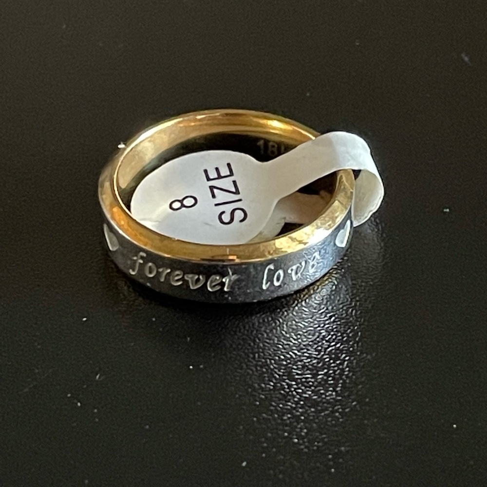Gold silver forever love ring size 8
